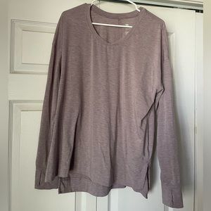 Lavender long sleeve with side slits